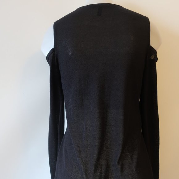 BCBGMAXAZRIA BLACK COLD SHOULDER SWEATER XXS * - Picture 6 of 9